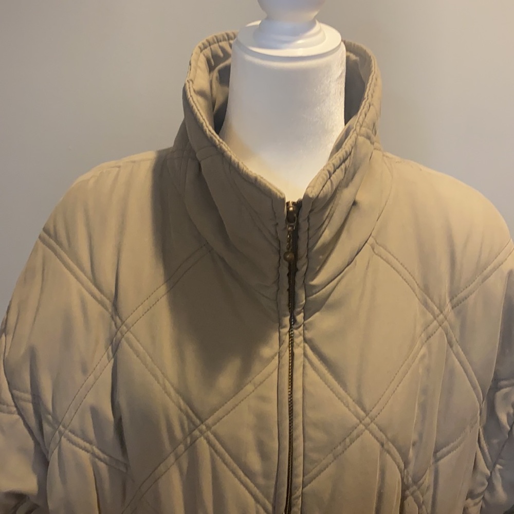 🌞 Preston & York quilted coat jacket front zip size L - Picture 2 of 12
